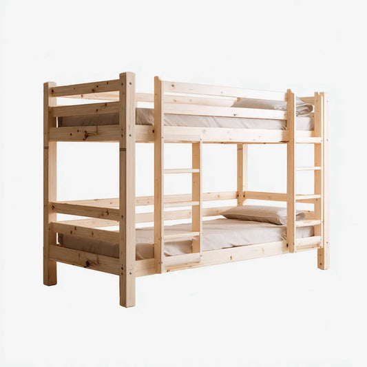 Lit superposé enfant en pin massif naturel 90 x 190 cm