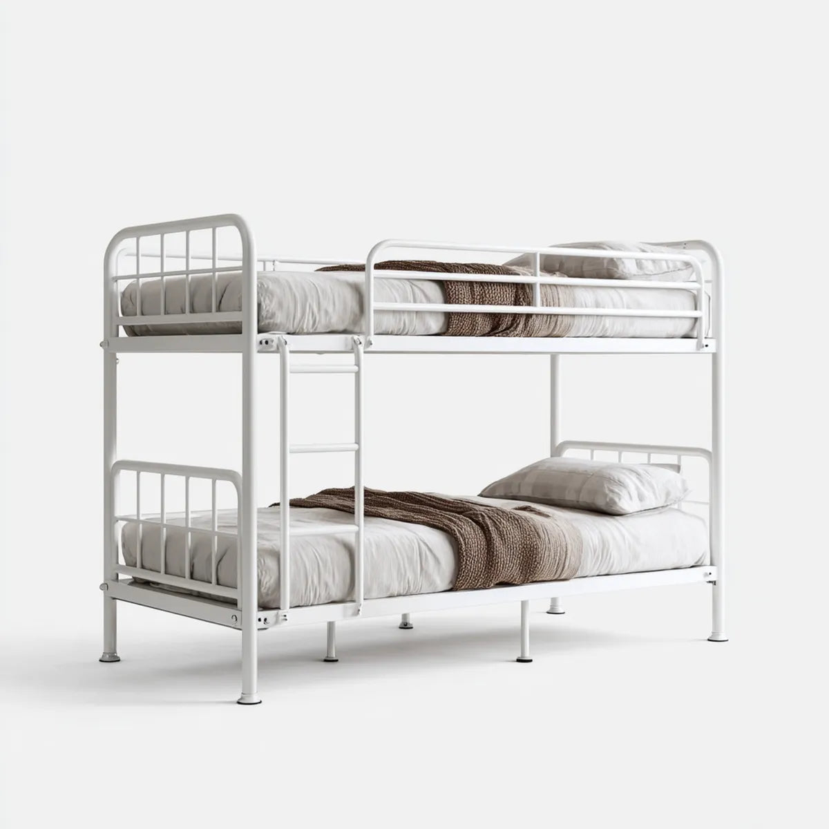 Lit superposé 2 couchages blanc 90 x 190 cm en acier rectangulaire