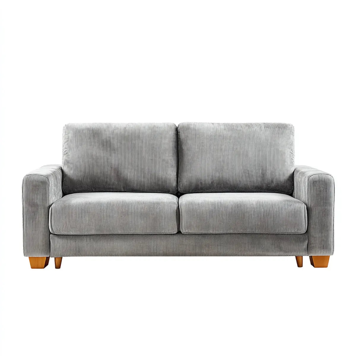 Canapé 2 places gris en velours côtelé de polyester 160 x 80 x 85 cm rectangulaire