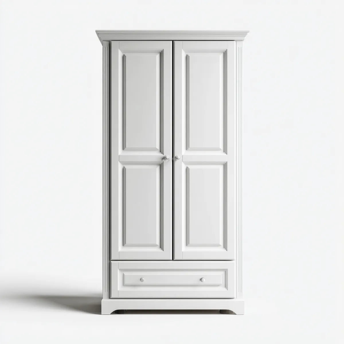Armoire de chambre 2 portes blanche avec tiroir en MDF rectangulaire 100 x 55 x 200 cm