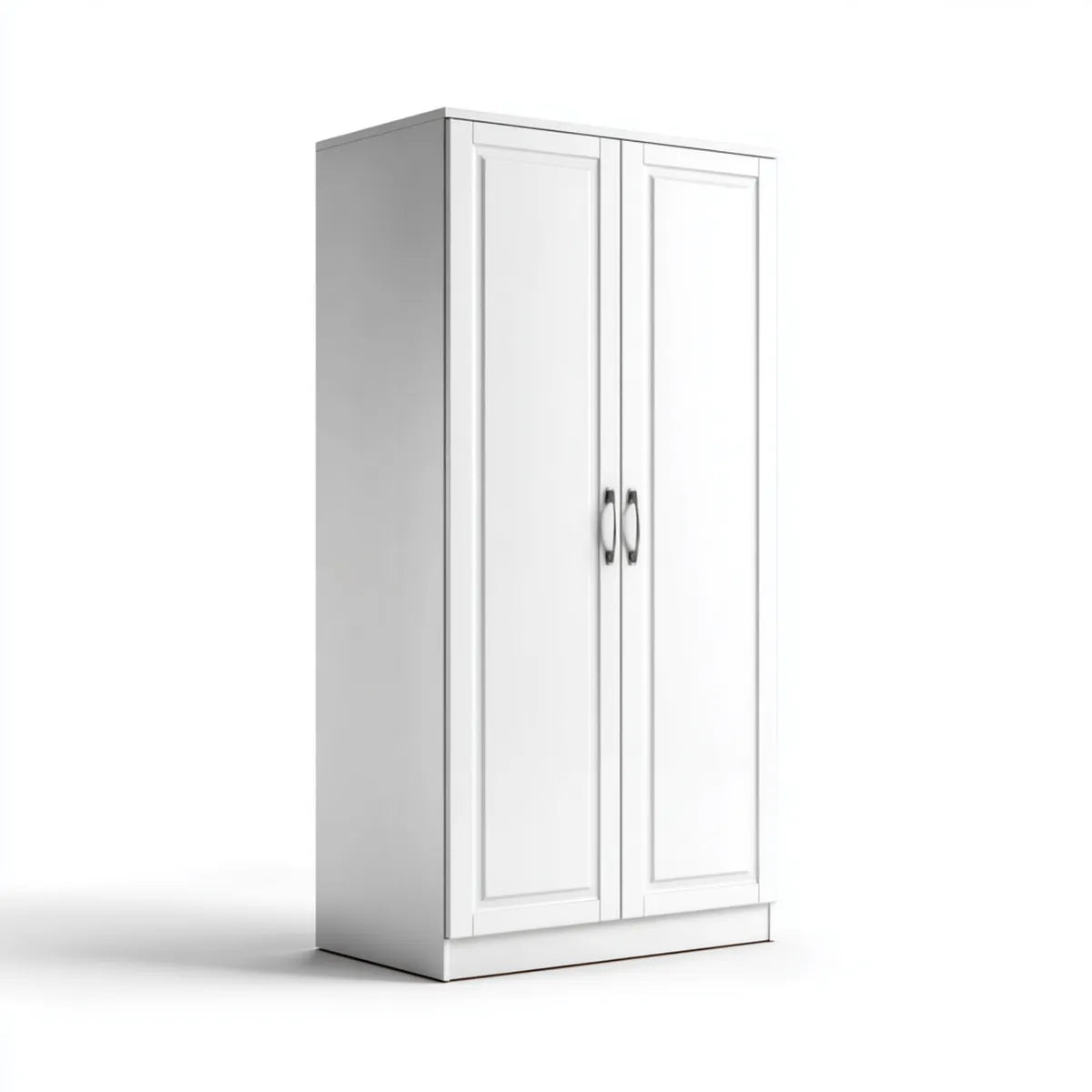 Armoire de chambre 2 portes blanche 80 x 52 x 180 cm en panneaux MDF rectangulaire